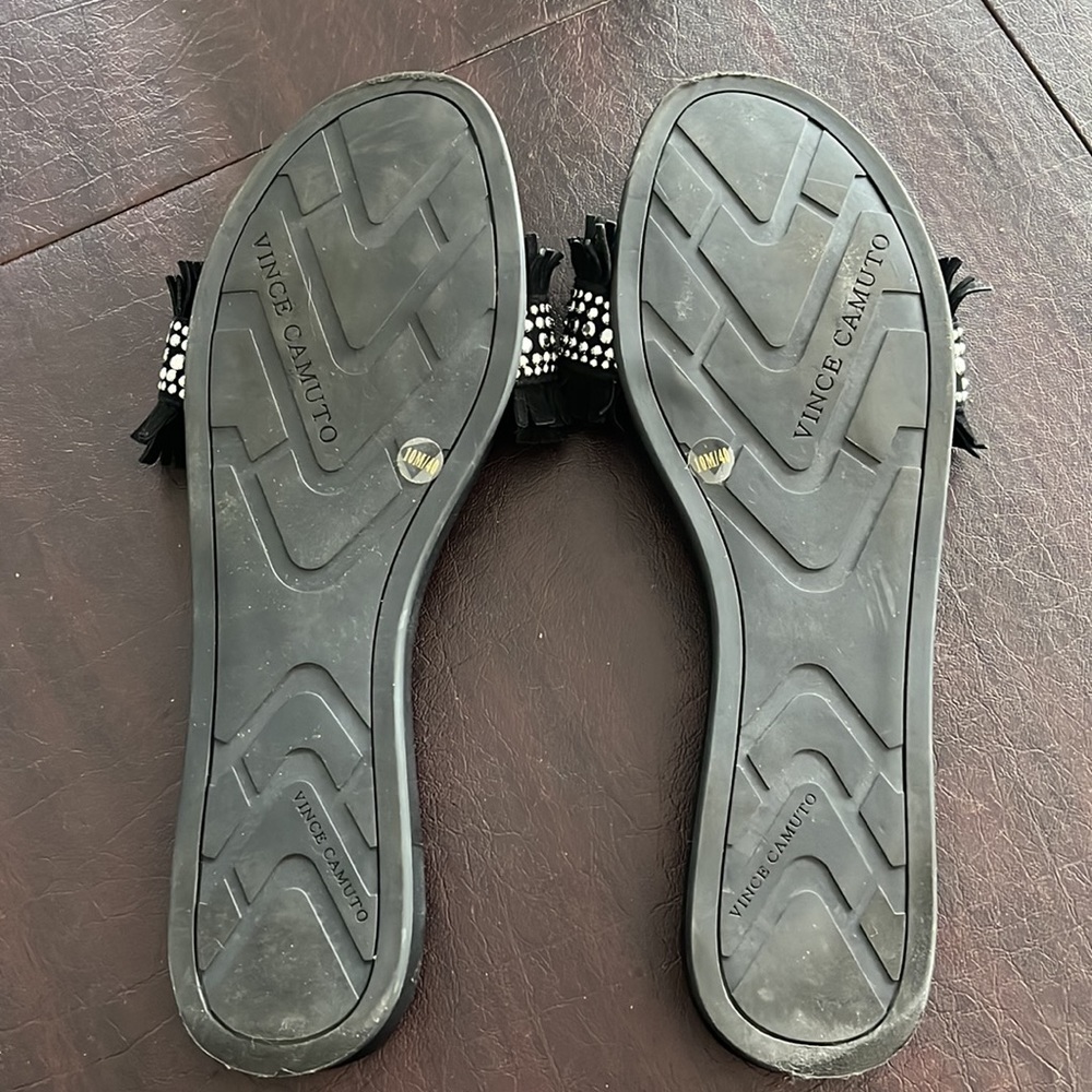 Vince Camuto Fringe And Stud Slides - Size 10 - image 3